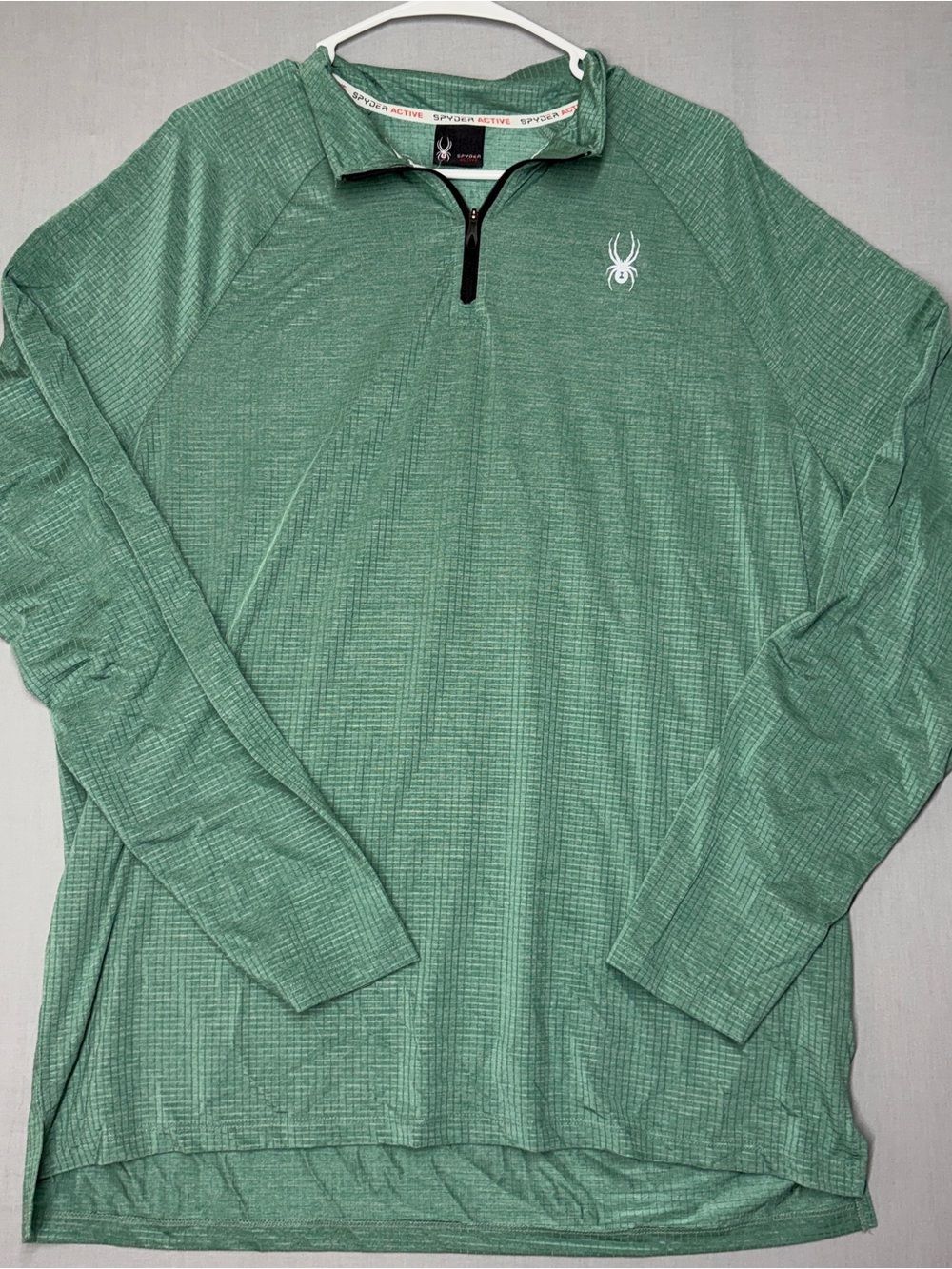 Spyder Men's Green Heathered Quarter-Zip Performance Pullover